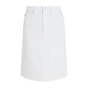 Denim A-Line Rok in Wit Tommy Hilfiger , White , Dames