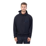 Blauwe Katoenen Hoodie met Geborduurd Logo Armani Exchange , Blue , He...