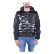 Monochroom Nylon Pufferjas Blauer , Black , Heren