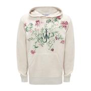 Bloemen Geborduurde Hoodie JW Anderson , White , Heren