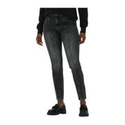 Slim Fit Zwart Heavy Twi Jeans Summum Woman , Gray , Dames