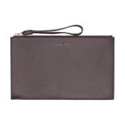 Korrelig leren clutch tas met manchet handvat Orciani , Black , Heren