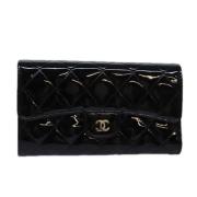 Pre-owned Leather wallets Chanel Vintage , Black , Dames