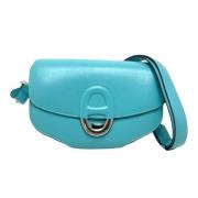 Pre-owned Leather shoulder-bags Hermès Vintage , Blue , Dames