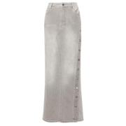 Stijlvolle Denim Rok met Distressed Details Ermanno Scervino , Gray , ...