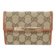 Pre-owned Canvas wallets Gucci Vintage , Beige , Dames