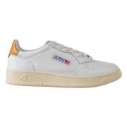 Beige en Witte Leren Sneakers Autry , White , Heren