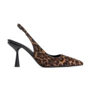 Leopard Slingback Pumps Pierre Hardy , Brown , Dames