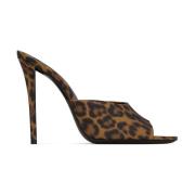 Elegante Leren Mules Saint Laurent , Brown , Dames