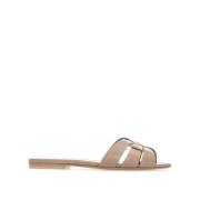 Leren Sandalen Saint Laurent , Beige , Dames