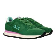 Groene Ally Solid Nylon Sneakers Sun68 , Green , Dames