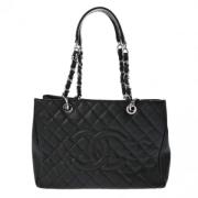 Pre-owned Leather totes Chanel Vintage , Black , Dames