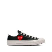 Canvas Heart Sneakers Zwart Comme des Garçons Play , Black , Heren