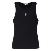 Zwarte tanktop met Olympische halslijn JW Anderson , Black , Heren