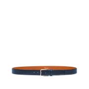 Stijlvolle Leren Riem Santoni , Blue , Heren