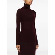 Bordeaux Jersey Cowl Neck Top Fabiana Filippi , Red , Dames