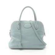 Pre-owned Leather handbags Hermès Vintage , Blue , Dames