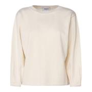 Crème Sweater Wijde Mouwen Zachte Pasvorm Mariuccia Milano , White , D...