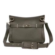 Pre-owned Leather shoulder-bags Hermès Vintage , Gray , Dames