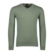 V-hals trui lichtblauw effen ontwerp Hugo Boss , Green , Heren