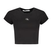 Korte Mouw Logo T-shirt Zwart Calvin Klein , Black , Dames