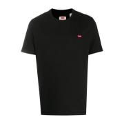 Zwart Geborduurd Logo T-shirt Levi's , Black , Heren