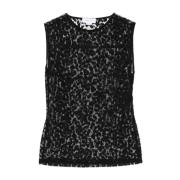 Zwarte Luipaardprint Mouwloze Top Alexander McQueen , Black , Dames