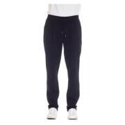 Blauwe Elastische Taille Broek Rechte Pijp Herno , Blue , Heren