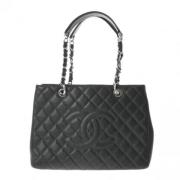 Pre-owned Leather totes Chanel Vintage , Gray , Dames