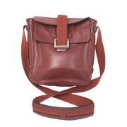 Pre-owned Leather shoulder-bags Hermès Vintage , Red , Dames