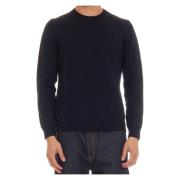 Blauwe Merino Trui Hoge Kwaliteit Roberto Collina , Blue , Heren