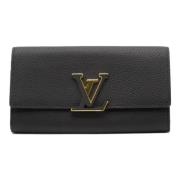 Pre-owned Leather wallets Louis Vuitton Vintage , Black , Dames