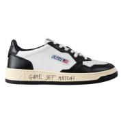 Witte Leren Sneakers Game Set Match Autry , Black , Heren