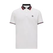 Contrast Kraag Trim Polo in Wit Moncler , White , Heren