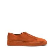 Klassieke Derby Schoenen in Bruin Leer Santoni , Orange , Heren