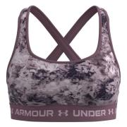 Mid Crossback Printed Sports Bra Under Armour , Gray , Dames