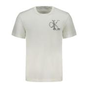 Witte T-shirt met korte mouwen en logo print Calvin Klein , White , He...