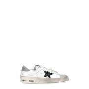 Witte Leren Sneakers met Sterlogo Golden Goose , White , Heren