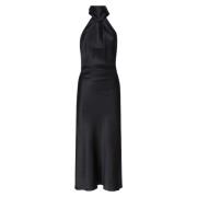 Elegante Zwarte Zijden Jurk Max Mara , Black , Dames