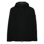 Micro Twill Polyester Jas met PrimaLoft Stone Island , Black , Heren