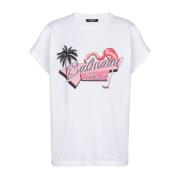 Witte Flamenco Stijl T-Shirt Balmain , White , Dames