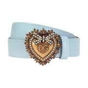 Stijlvol Leren Riem voor Mannen Dolce & Gabbana , Blue , Dames