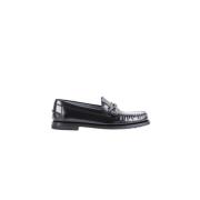 Zwarte leren loafers met kettingaccessoire Tod's , Black , Dames