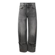 Hoge Taille Jeans met Afneembaar Onderstuk Haikure , Gray , Dames