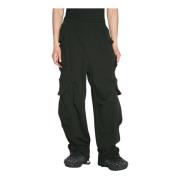 Katoen Fleece Cargo Broek Entire Studios , Black , Heren