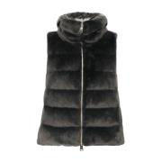 Grijze Bontvest Herno , Black , Dames