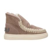 Grijze Glitter Enkellaars Mou , Beige , Dames