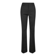 Flared Wol Stretch Broek Andamane , Black , Dames