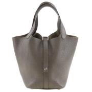 Pre-owned Leather totes Hermès Vintage , Gray , Dames