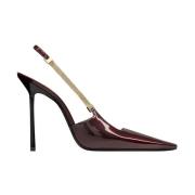 Elegant Slingback Pumps Saint Laurent , Brown , Dames